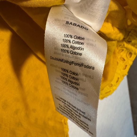 Des Petits Hauts Sabado Broderie Anglaise Yellow Eyelet Blouse Womens Size Small - Picture 8 of 14